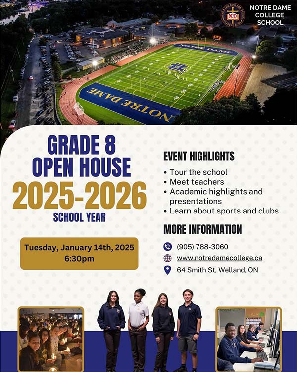 notre dame college school Grade 8 Open Houses